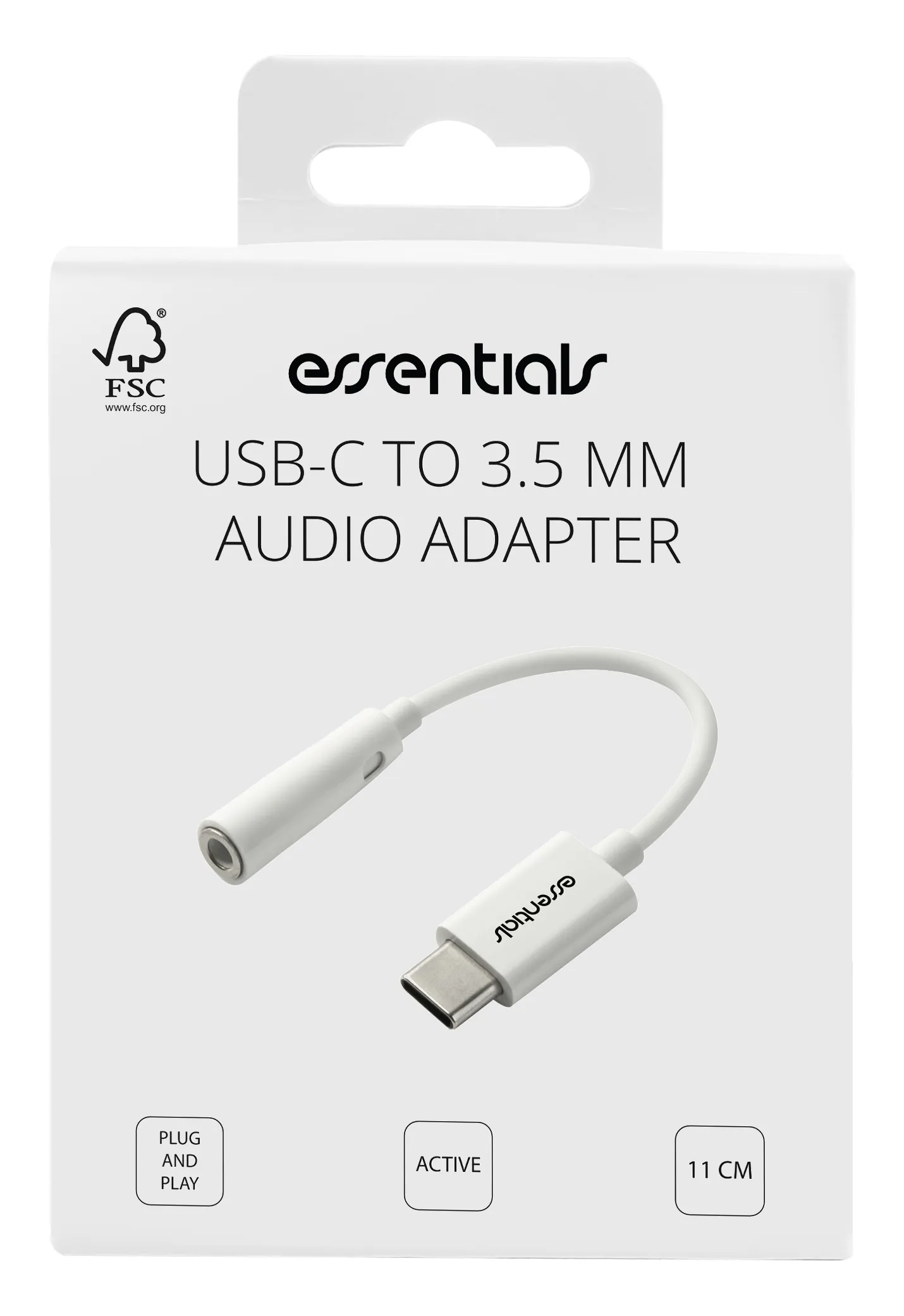 USB-C to 3.5 mm audio adapter, white