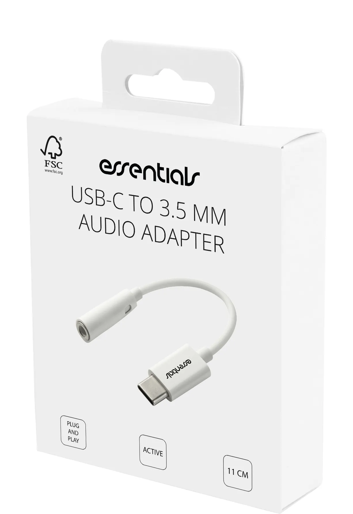 USB-C to 3.5 mm audio adapter, white
