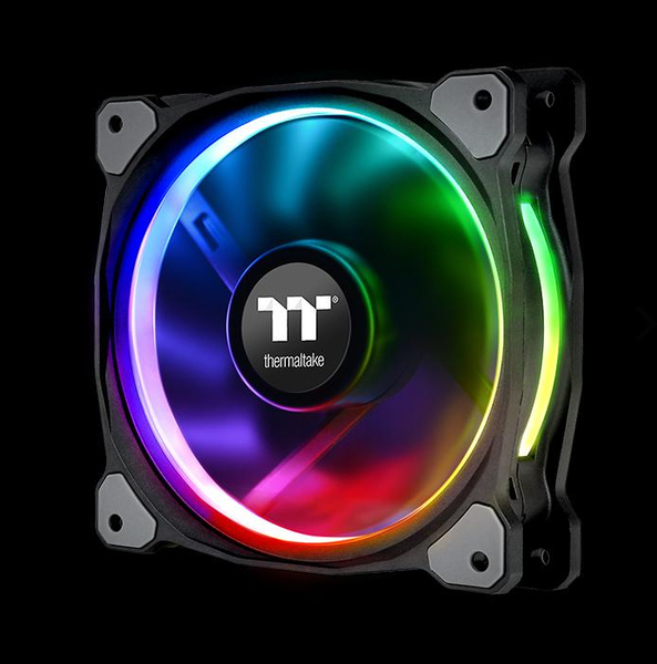 Thermaltake Riing Plus 14, RGB, 140mm -kotelotuuletin, musta, 3kpl