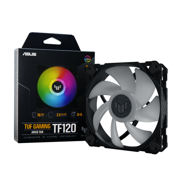 ASUS TUF GAMING TF ARGB, 120mm - chassi fläkt, svart