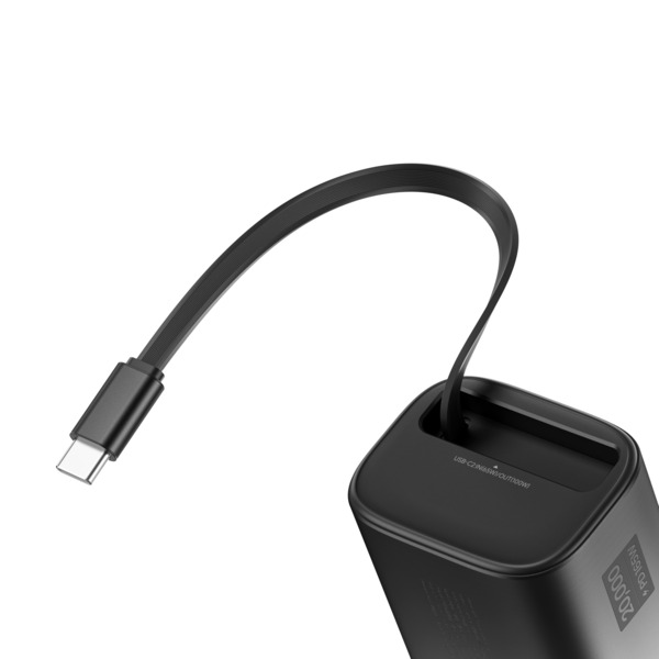 SHARGE Retractable 165 20000mAh, 165W - powerbank, svart