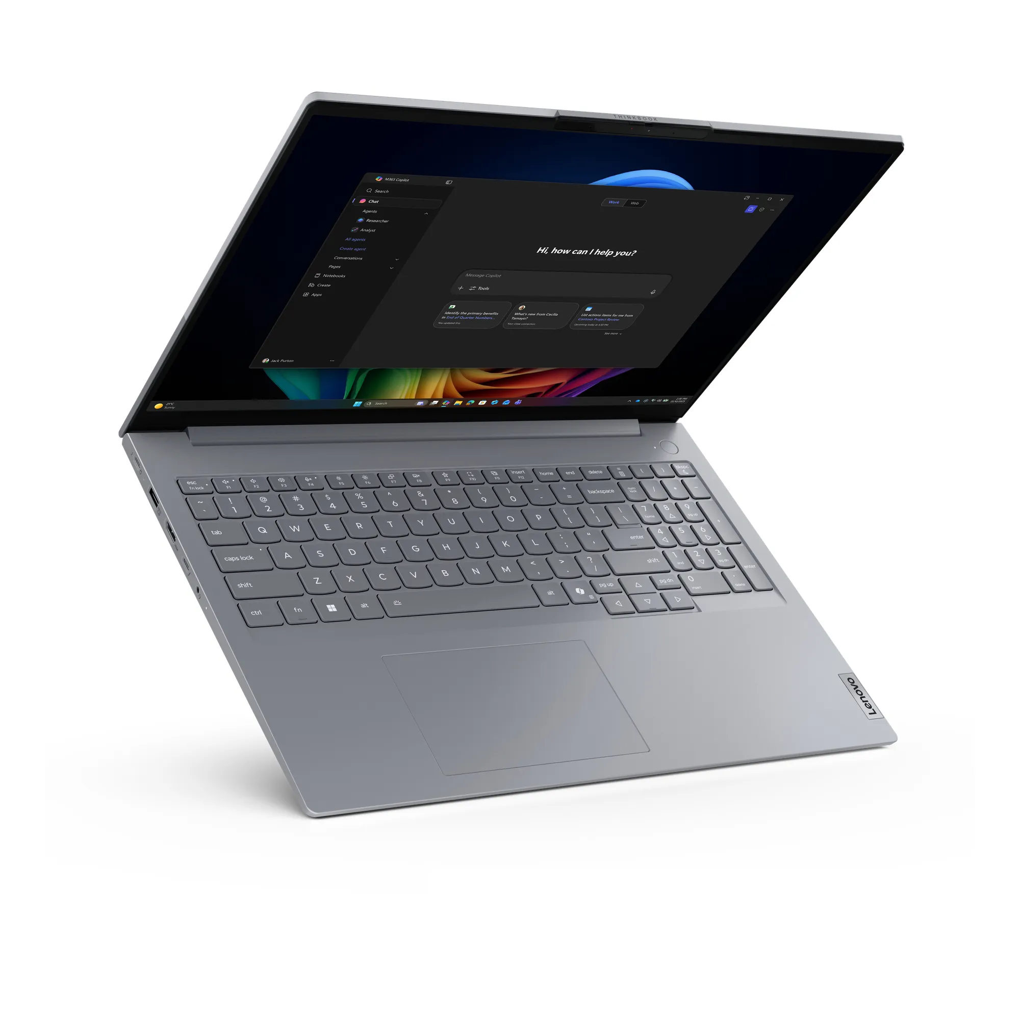 Lenovo ThinkBook 16 Gen 9 16" Ultra 5 325, 16 Gt, 512 Gt, Win 11 Pro -kannettava, arktisenharmaa