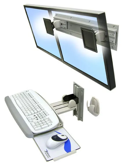 Ergotron Neo-Flex Dual Monitor Wall Mount - Asennuspakkaus tuotteelle kaksinkertainen litte&auml; paneeli -n&auml;yt&ouml;n koko: 24" - sein&auml;lle asennettava