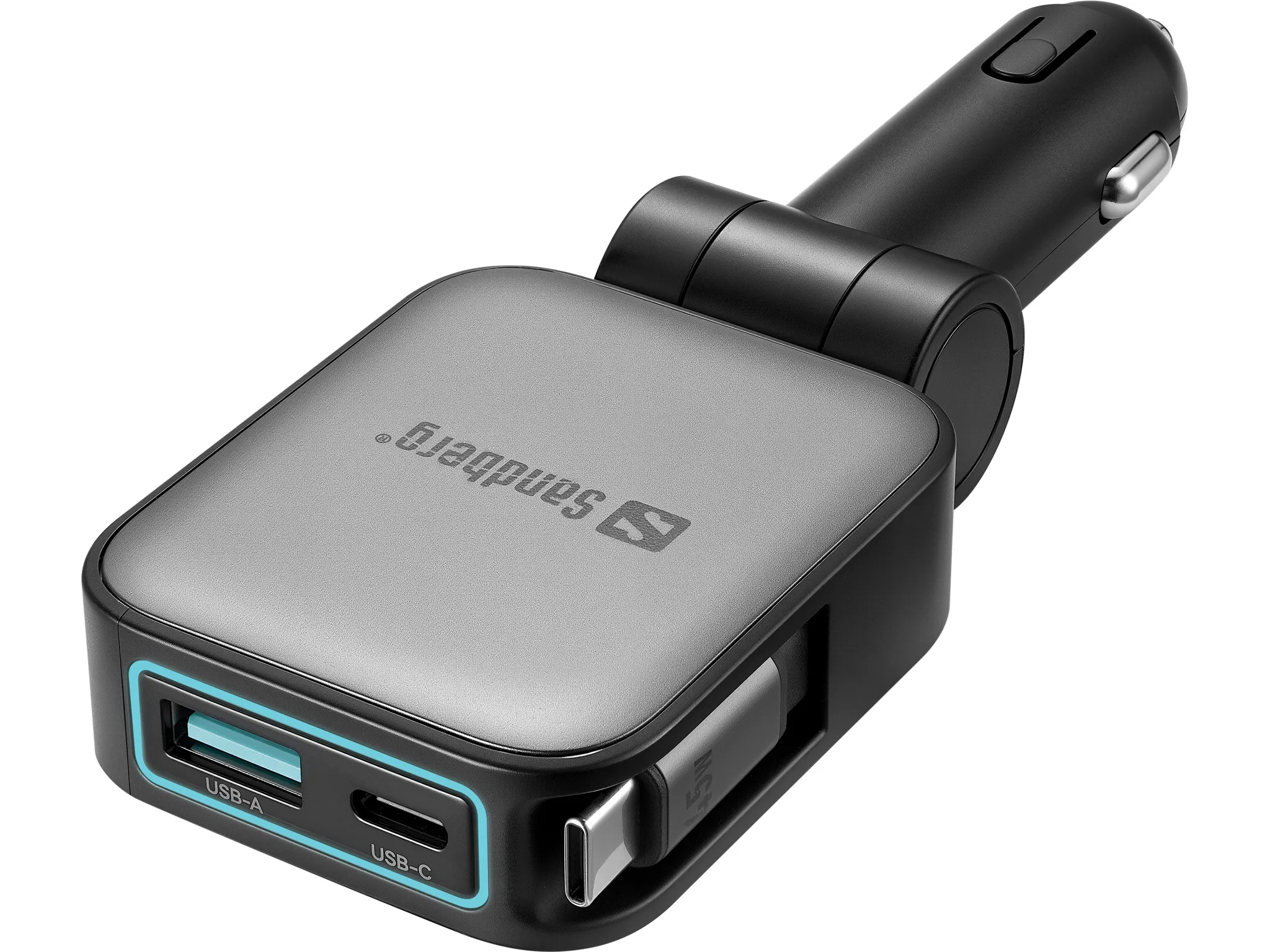Sandberg 3in1 FlexCable, 1 x USB-C, 1 x USB-A, 72W, PD 45W, PPS - billaddare, 0,75 m