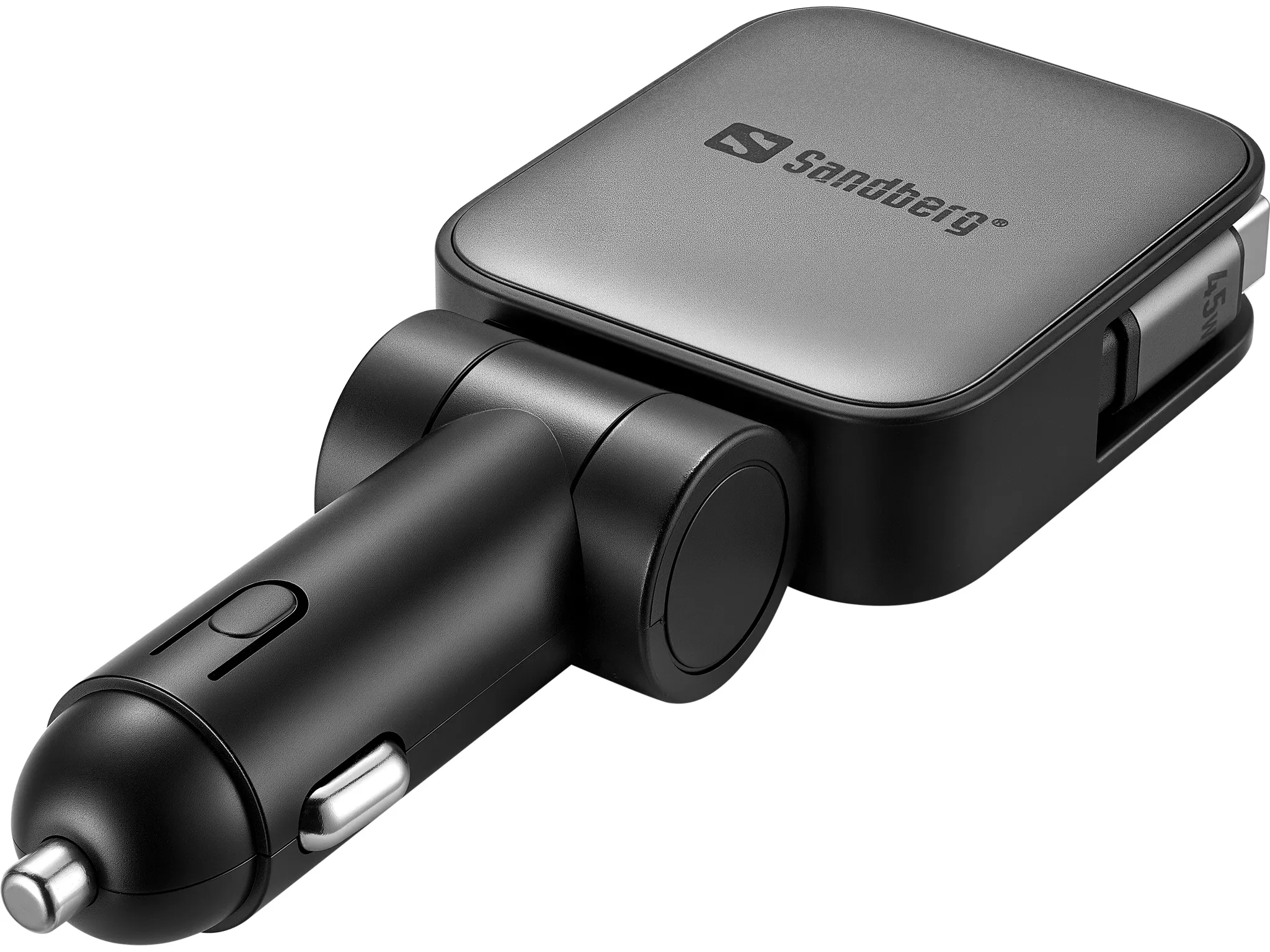 Sandberg 3in1 FlexCable, 1 x USB-C, 1 x USB-A, 72W, PD 45W, PPS - billaddare, 0,75 m
