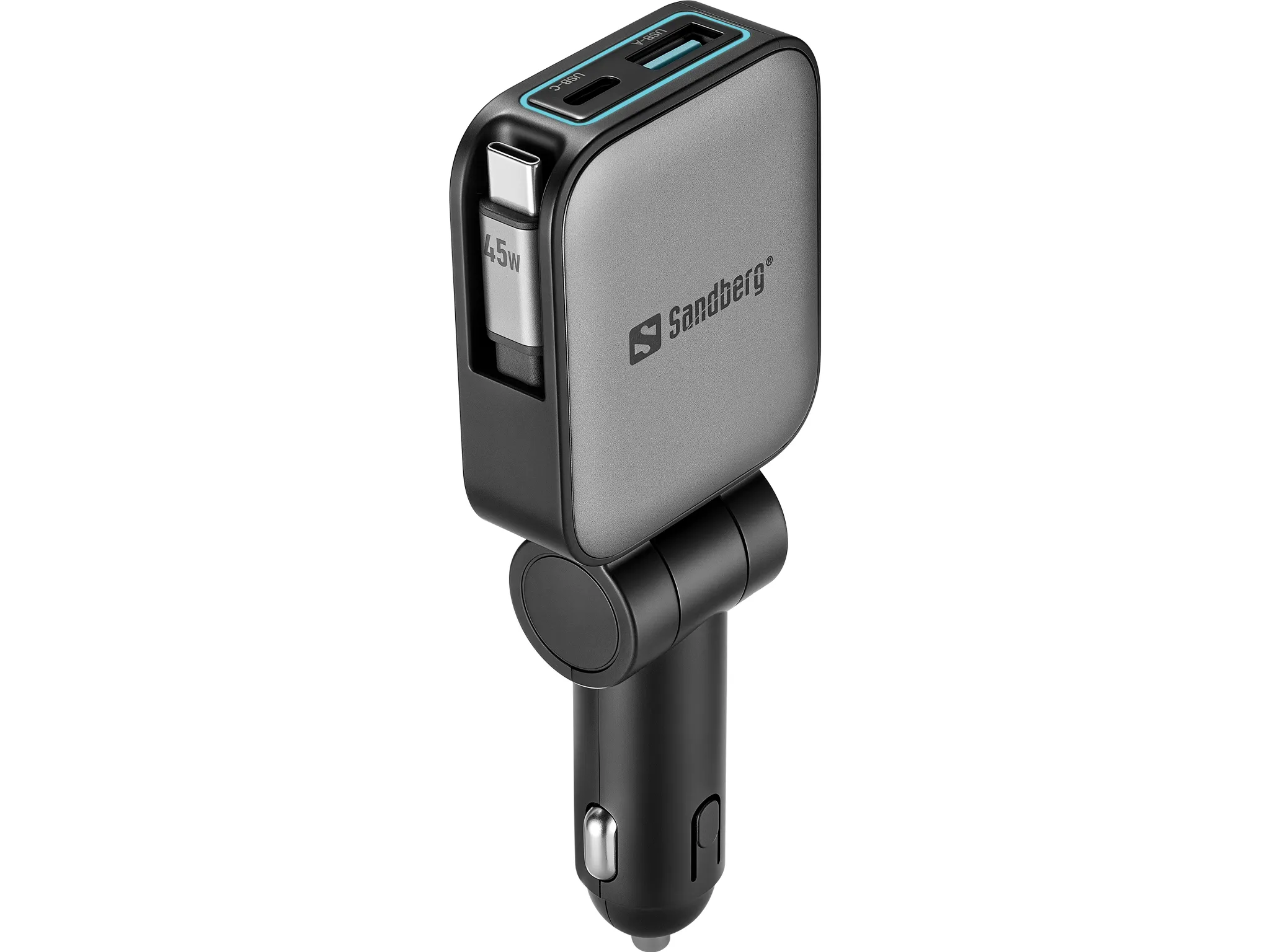 Sandberg 3in1 FlexCable, 1 x USB-C, 1 x USB-A, 72W, PD 45W, PPS - billaddare, 0,75 m
