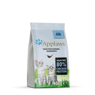 Applaws Kitten Chicken, Torrfoder f&ouml;r katt, Spannm&aring;lsfritt, 400 g