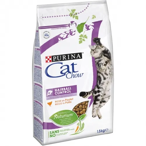Purina Cat Chow Adult Hairball Control Chicken, Dry food for cats, 1.5kg