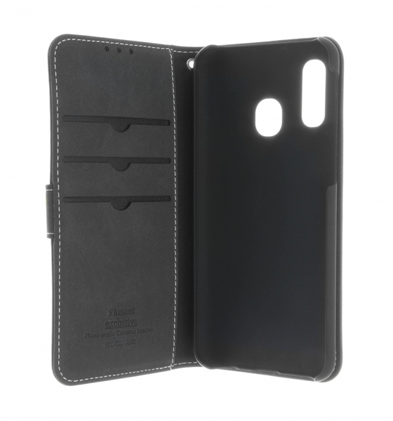 Insmat Flip Case, Galaxy A40 -lompakkokotelo, Musta