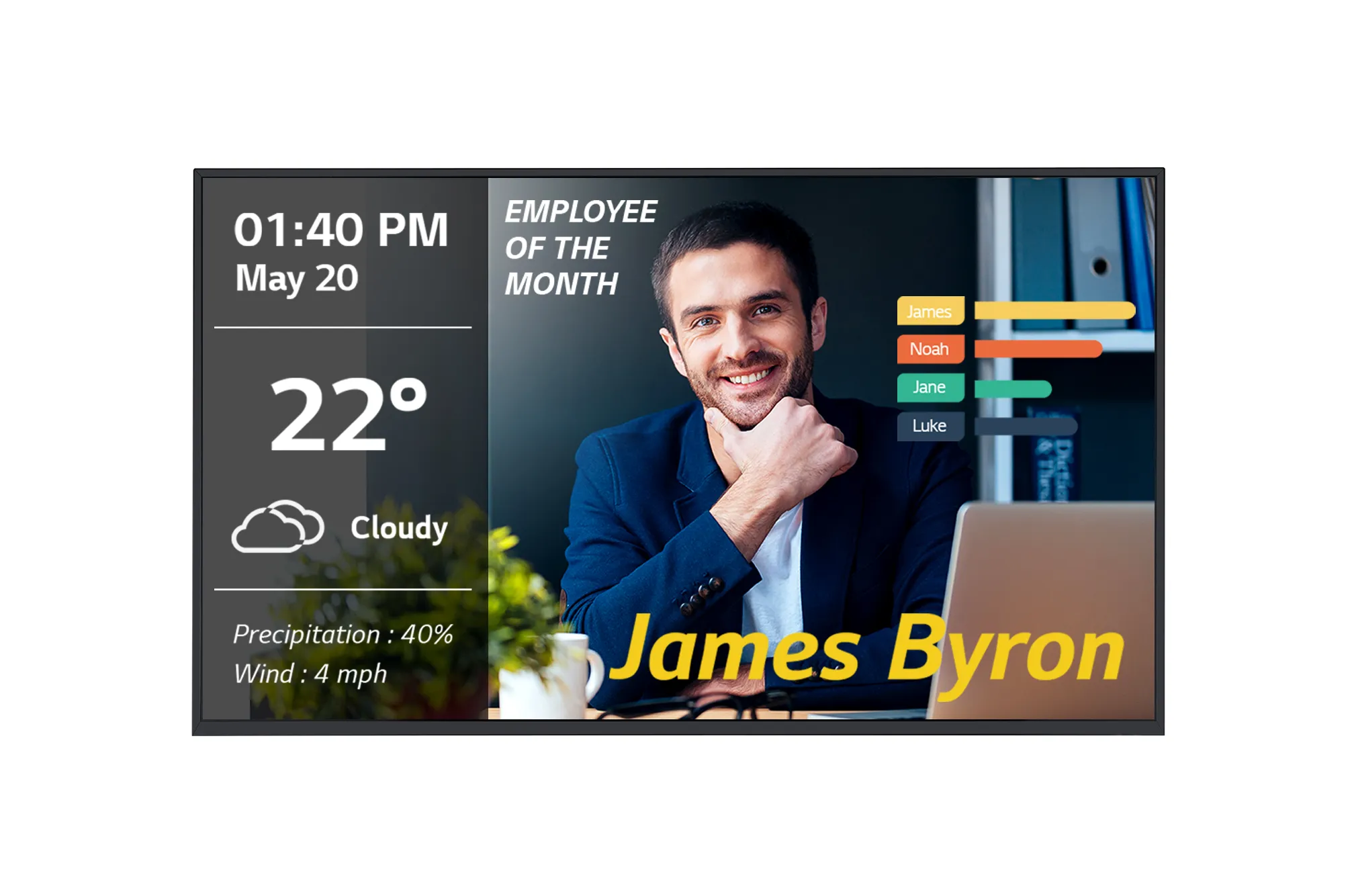 LG Signage Display, UM3 Series, 65" IPS UHD 350cd/m2 24/7, webOS, Speaker, wifi