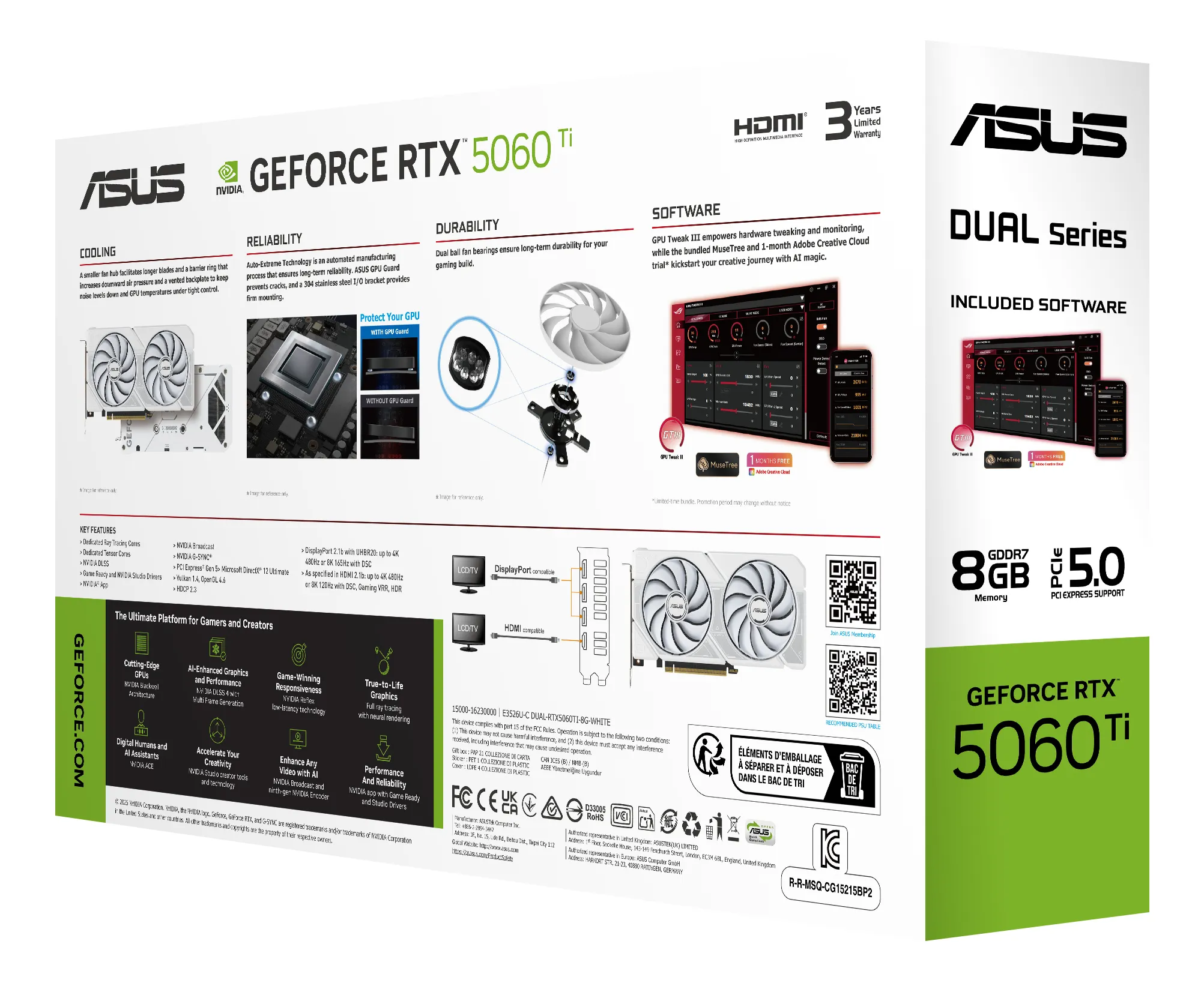 Asus GeForce RTX 5060 Ti White OC 8GB - Graphics card