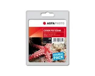 AgfaPhoto PGI-520 -mustekasettipakkaus, 20 ml, musta, 2 kpl