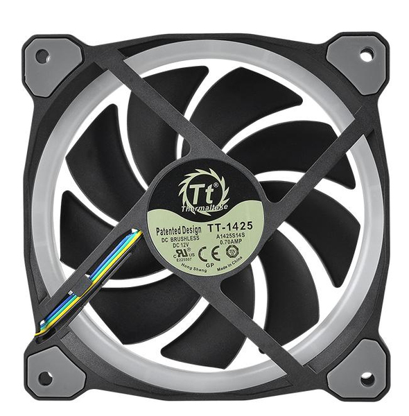 Thermaltake Riing Plus 14, 140mm, PWM, Hydraulic Bearing, RGB Fan Kit, 3-pack, Grey