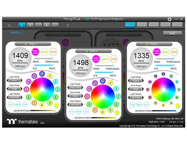 Thermaltake Riing Plus 14, 140mm, PWM, Hydraulic Bearing, RGB Fan Kit, 3-pack, Grey
