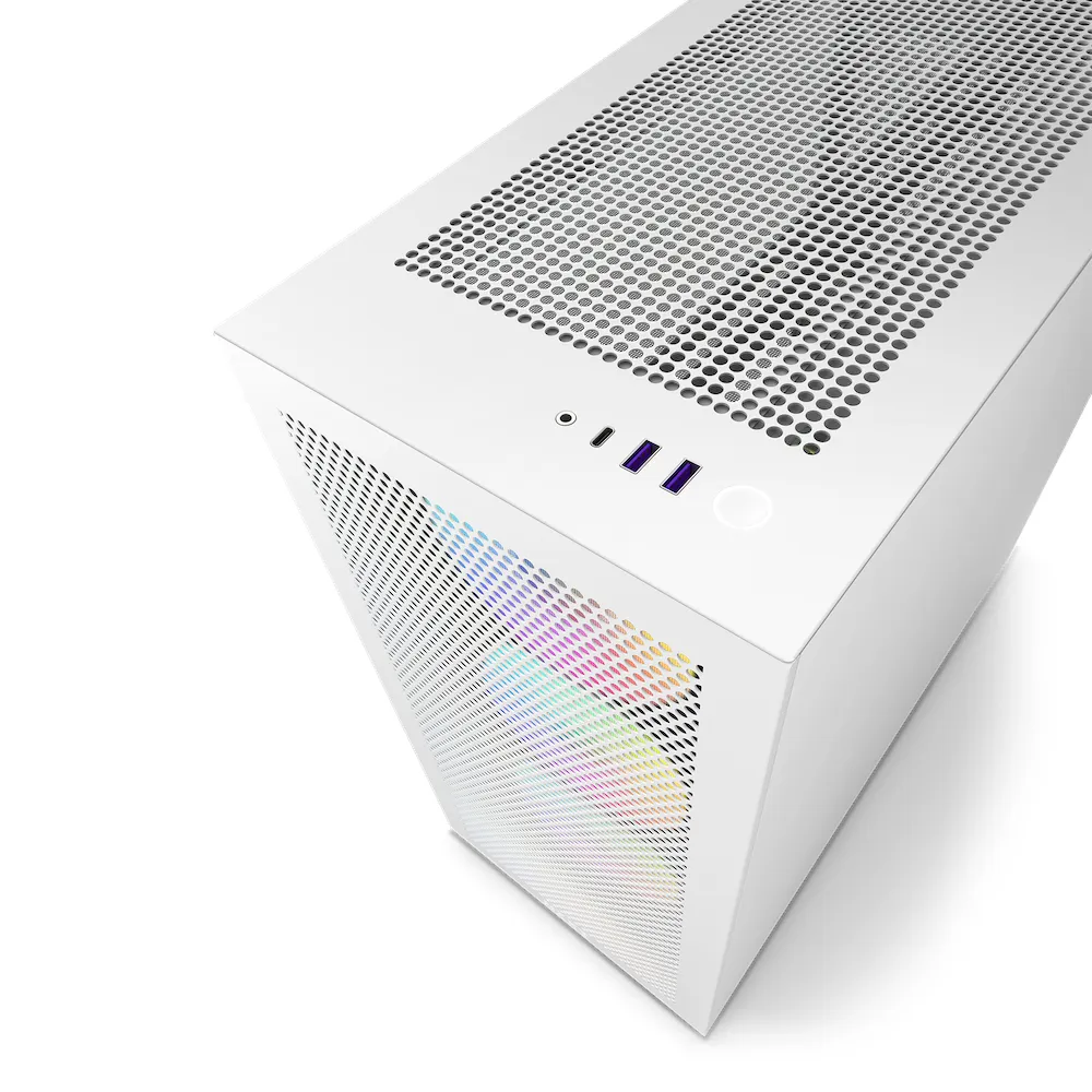 NZXT H7 Flow RGB White Mid Tower Case