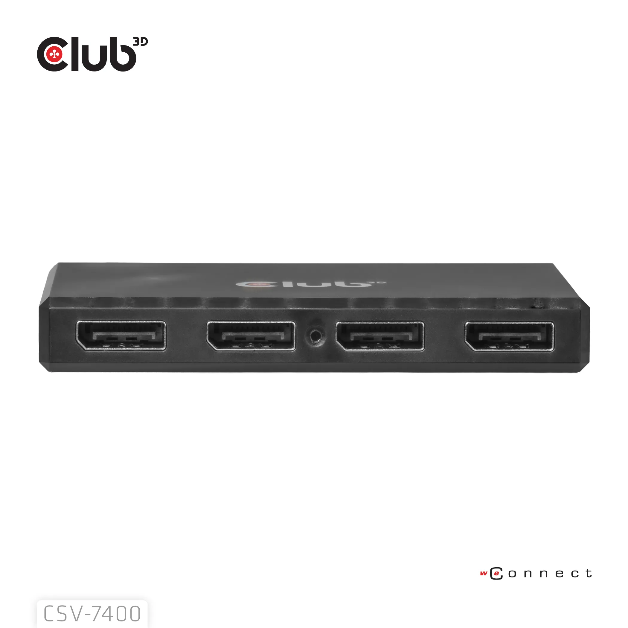 CLUB 3D CSV-7400 4-Port DisplayPort to DisplayPort Hub, Black