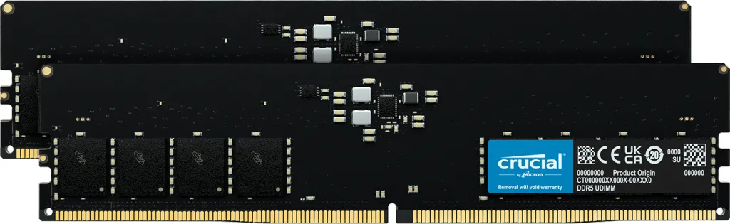32GB Kit 2x16GB DDR5-5600 UDIMM Crucial