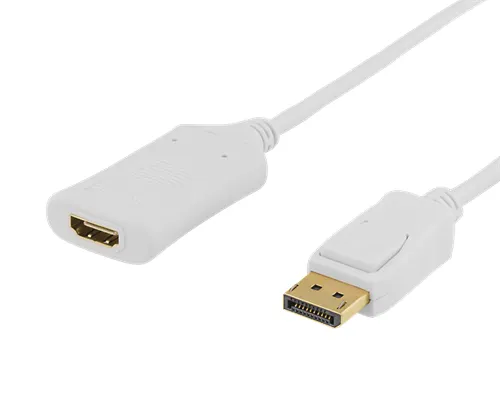Deltaco DisplayPort &ndash; HDMI - cable, 1 m, White