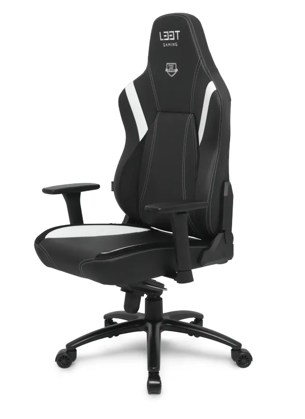 L33T Gaming E-Sport Pro Superior, XL -pelituoli, musta/valkoinen
