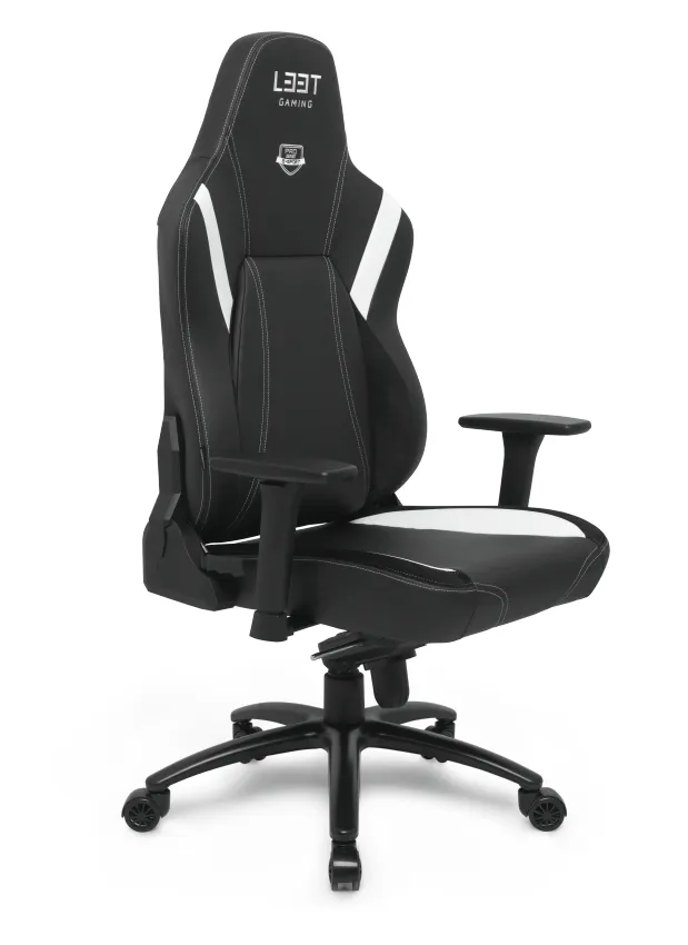 L33T Gaming E-Sport Pro Superior, XL -pelituoli, musta/valkoinen