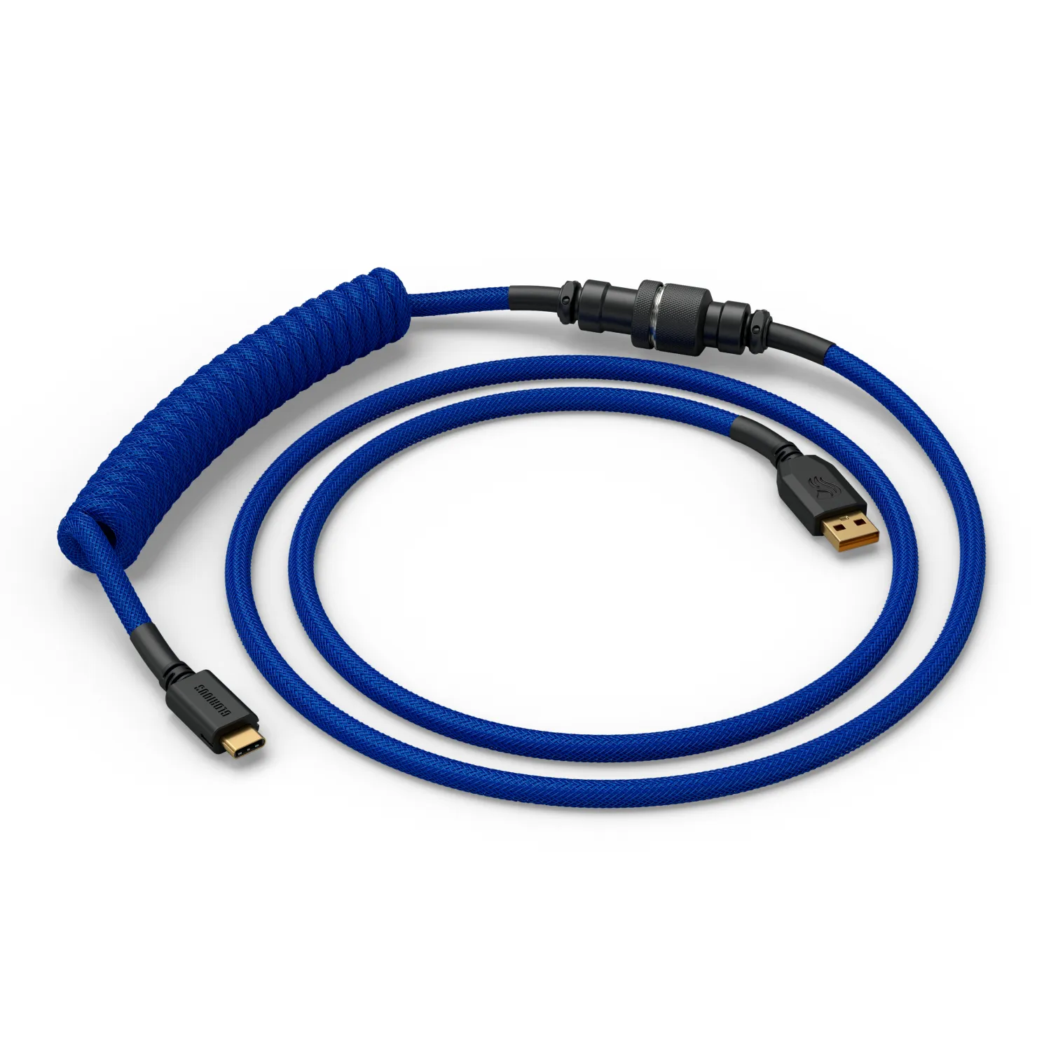 Glorious GMMK Coiled USB-A - USB-C - cable, 1.4m, Cobalt Blue