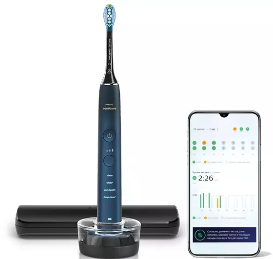 Philips Sonicare DiamondClean 9000 HX9911/88 - eltandborste, blå Philips Sonicare DiamondClean 9000 HX9911/88 - eltandborste, blå