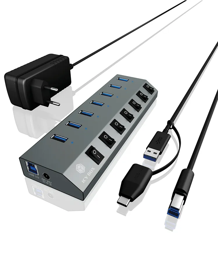 ICY BOX 7 Port USB 3.0 hub and charger