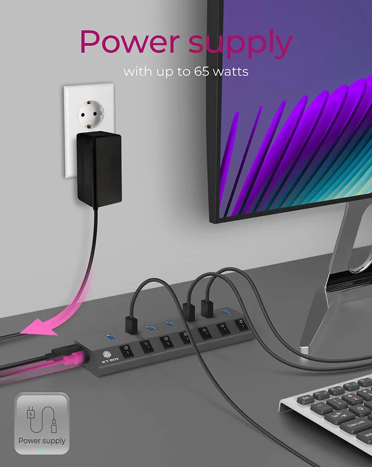 ICY BOX 7 Port USB 3.0 hub and charger