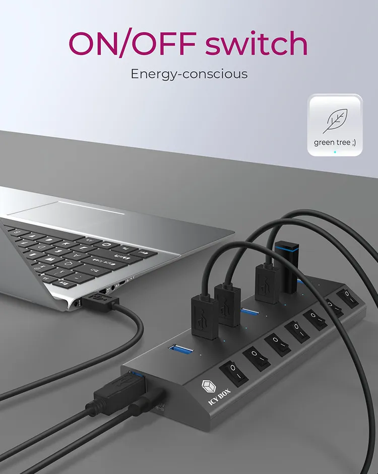 ICY BOX 7 Port USB 3.0 hub and charger