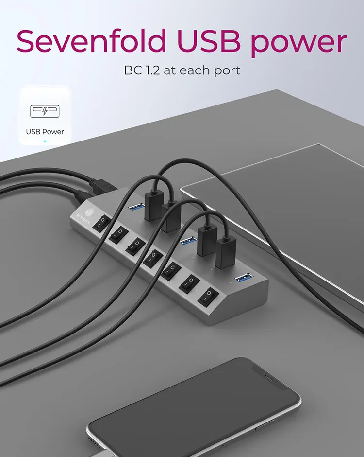 ICY BOX 7 Port USB 3.0 hub and charger