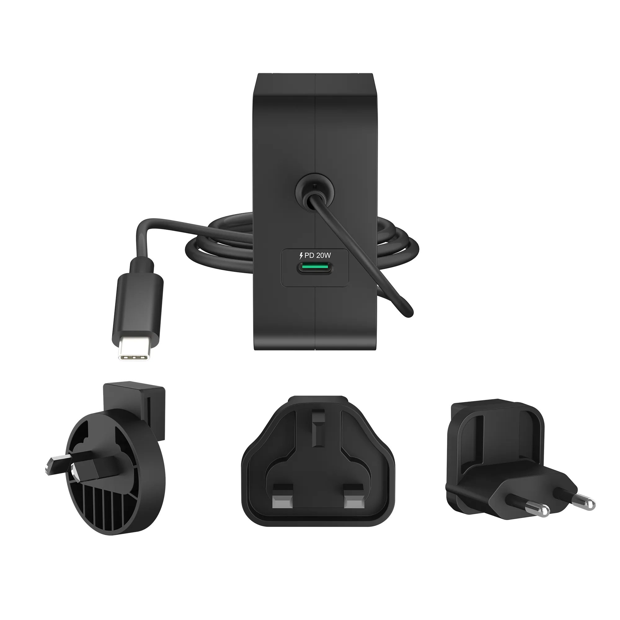 J5create102W GaN PD USB-C 2-Port - V&auml;ggladdare, svart