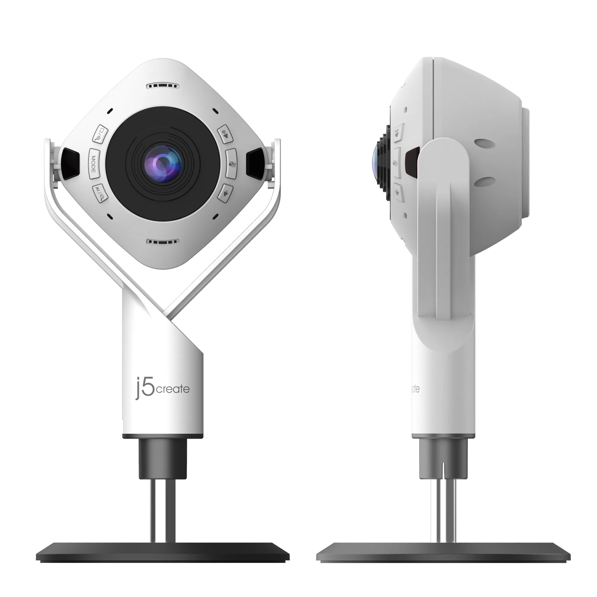 j5create JVU368-N Full HD 1080p, 360&deg;, AI-seuranta, kaiutinpuhelin -konferenssikamera, valkoinen