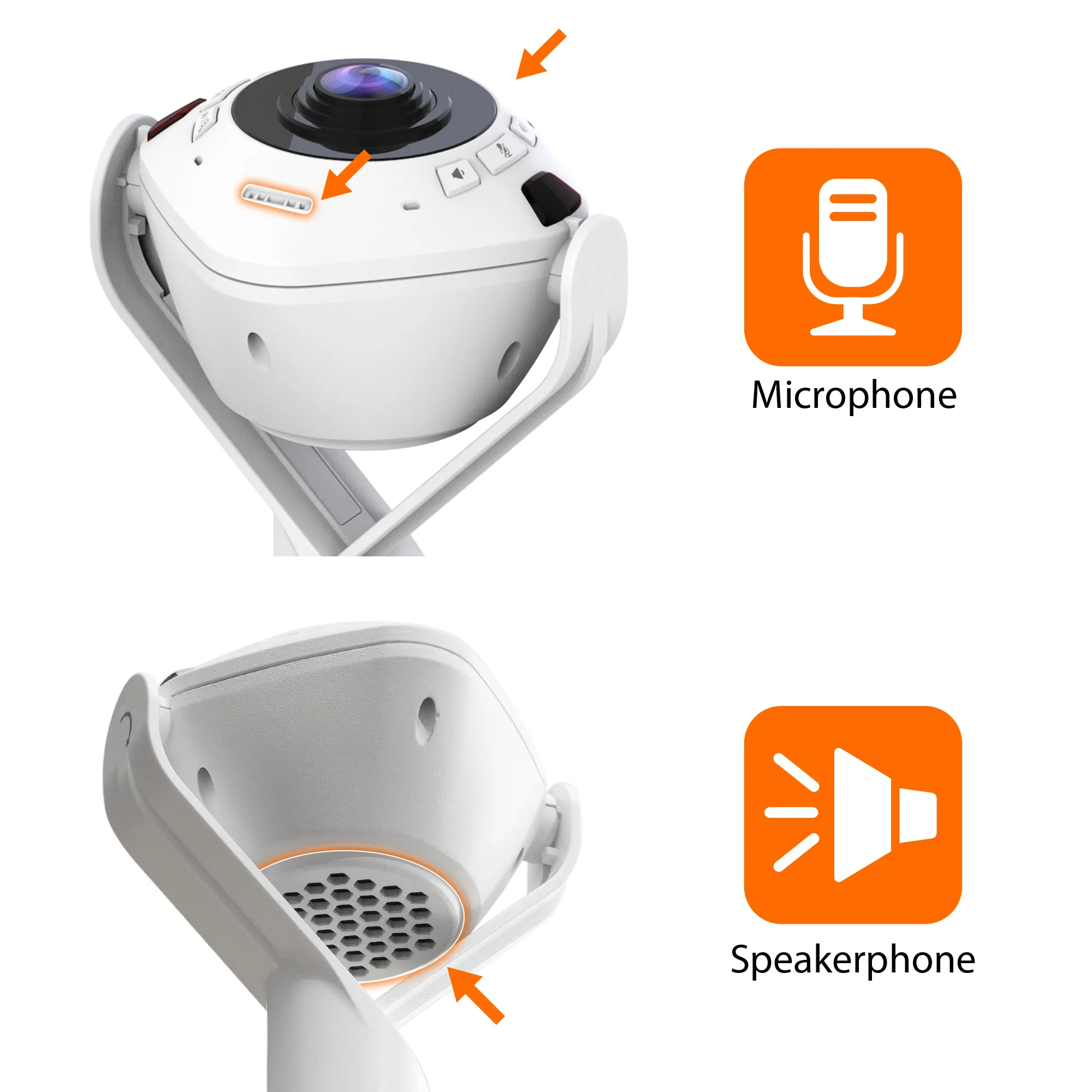 j5create JVU368-N Full HD 1080p, 360&deg;, AI-seuranta, kaiutinpuhelin -konferenssikamera, valkoinen