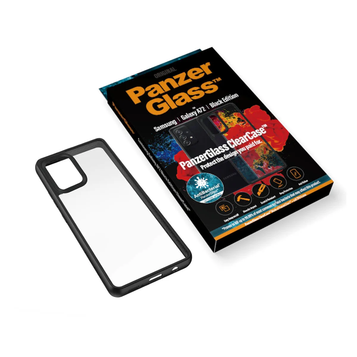 PanzerGlass ClearCase, Galaxy A72 -suojakuori, Musta