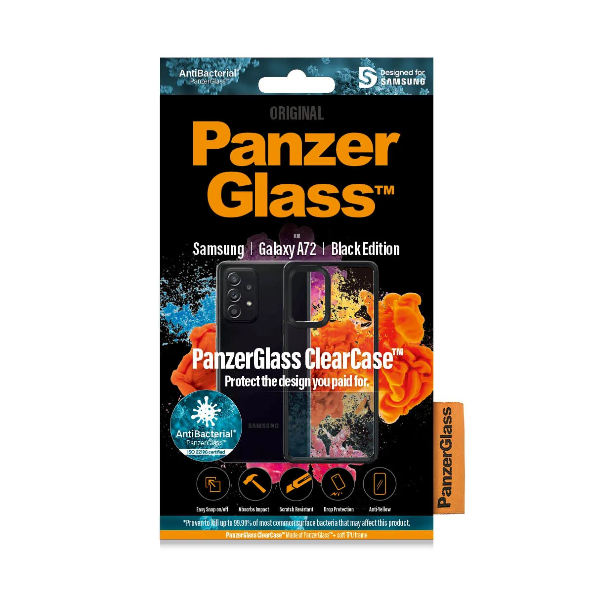 PanzerGlass ClearCase, Galaxy A72 -suojakuori, Musta
