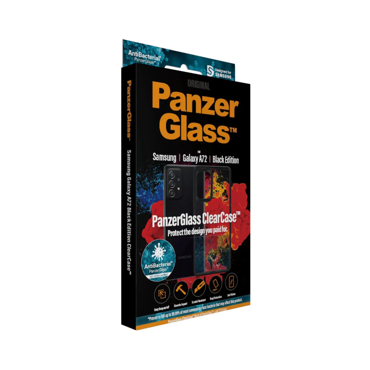 PanzerGlass ClearCase, Galaxy A72 -suojakuori, Musta
