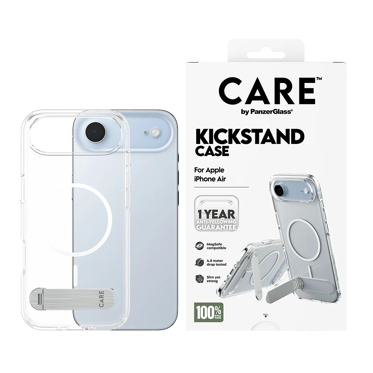 PanzerGlass CARE with Kickstand &amp; MagSafe Case for iPhone Air, Clear