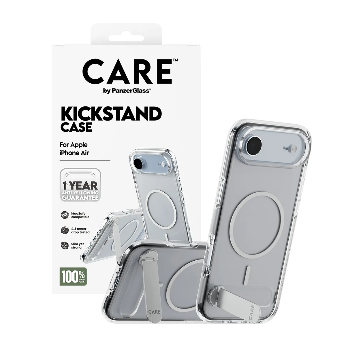 PanzerGlass CARE with Kickstand &amp; MagSafe Case for iPhone Air, Clear