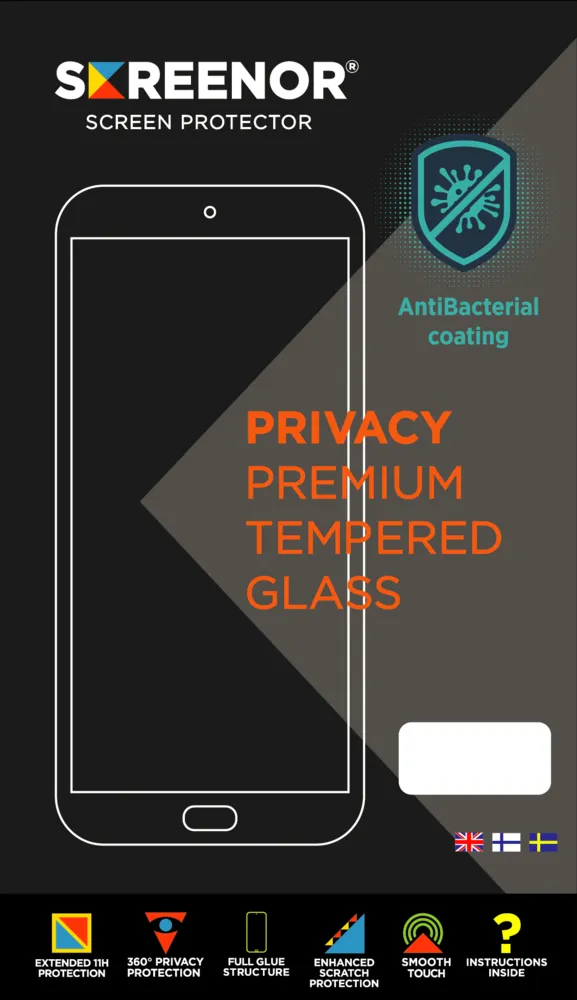 Screenor Tempered Privacy, iPhone 15 Pro Max - skärmskydd