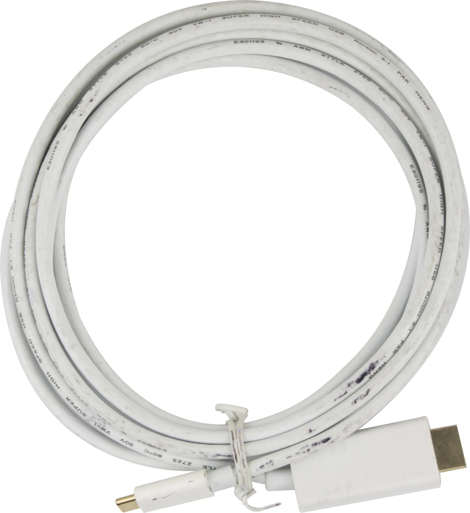 Deltaco USB-C &ndash; HDMI -kaapeli, 3 m, valkoinen