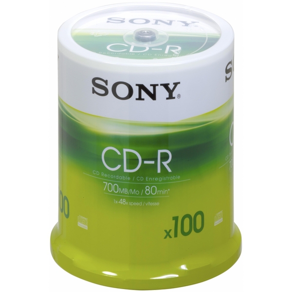 SONY 100CDQ80SP 100 x CDR 700MB Spindle