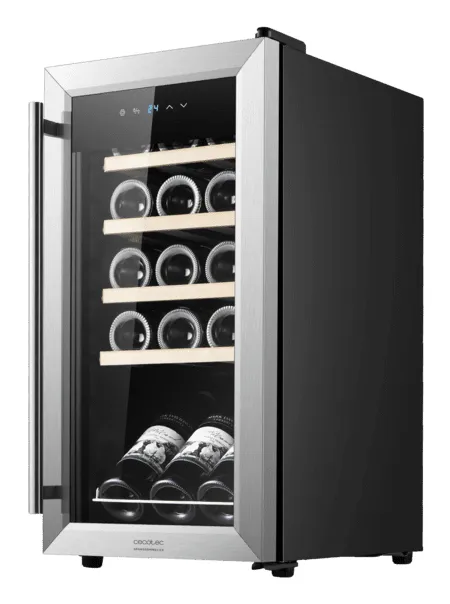 CECOTEC GrandSommelier 1550 Inox Compressor vinkyl, 15 flaskor, rostfritt st&aring;l