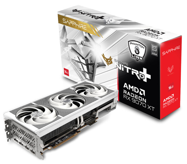 Sapphire Radeon RX 9070 XT Nitro+ Phantom Link Polar 16 GB OC grafikkort
