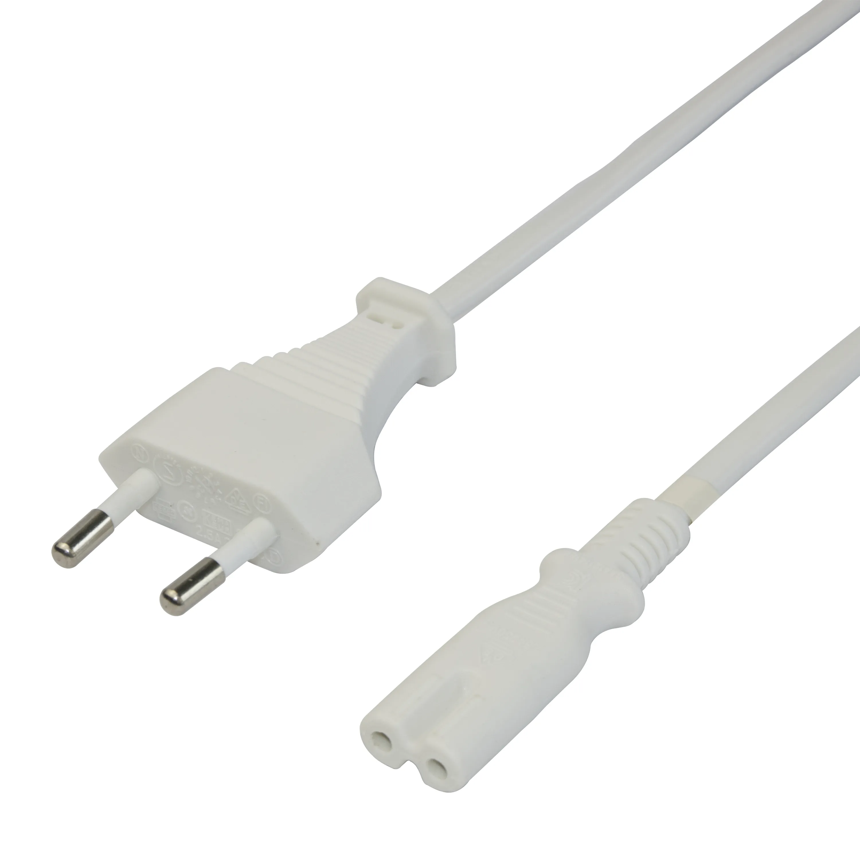 Deltaco CEE 7/16 - C7 - power cord, White, 3m