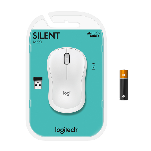 Logitech M220 - wireless mouse, white