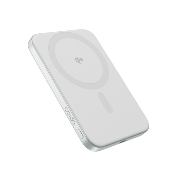 Epico UltraPack Qi2 Slim 5000mAh Alu Mag+ Wireless Power Bank EM51 Wireless Charging 15W for iPhone and Android, Silver