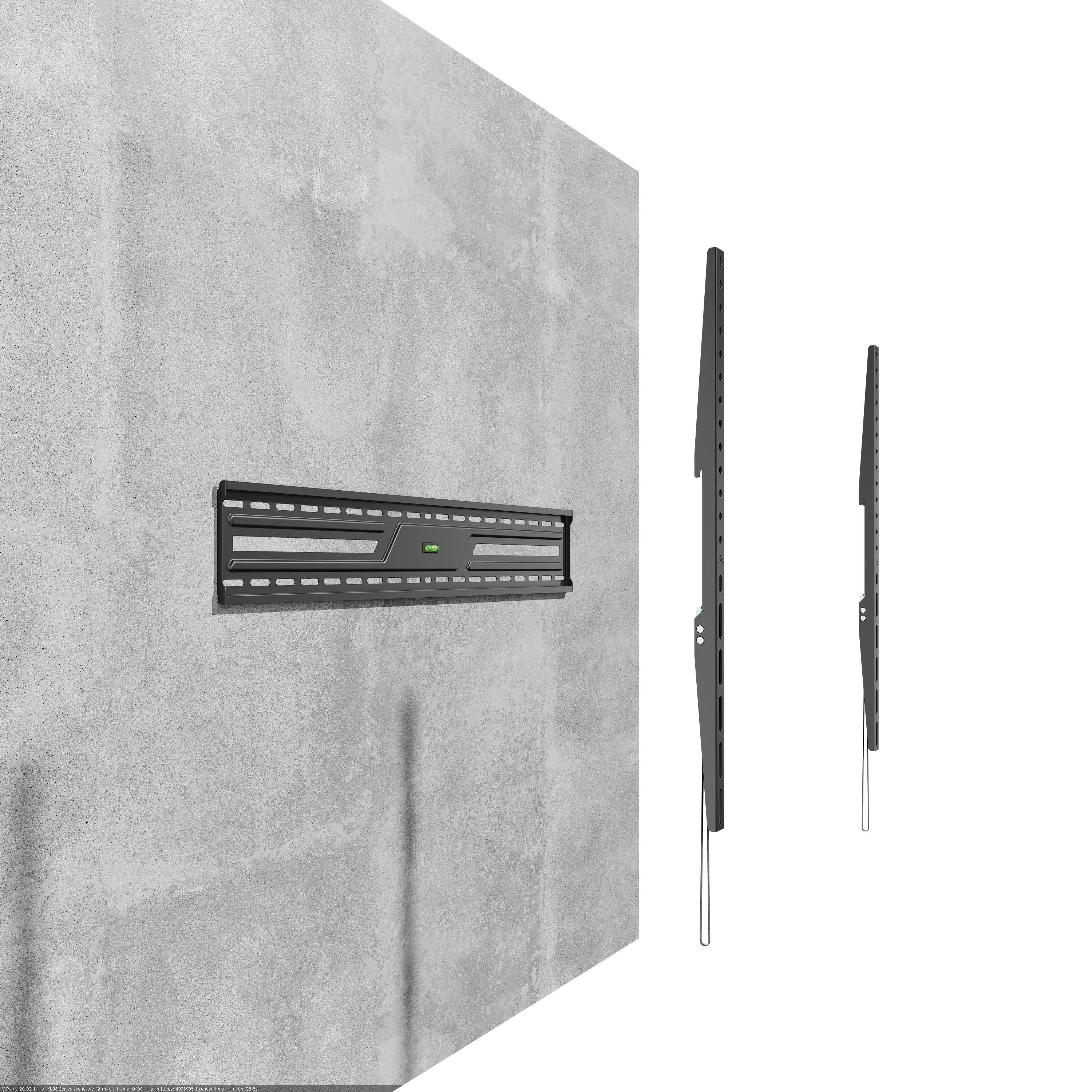 Deltaco ARM-1152-B Fixed Wall Mount, 43-100", 75 kg, Black