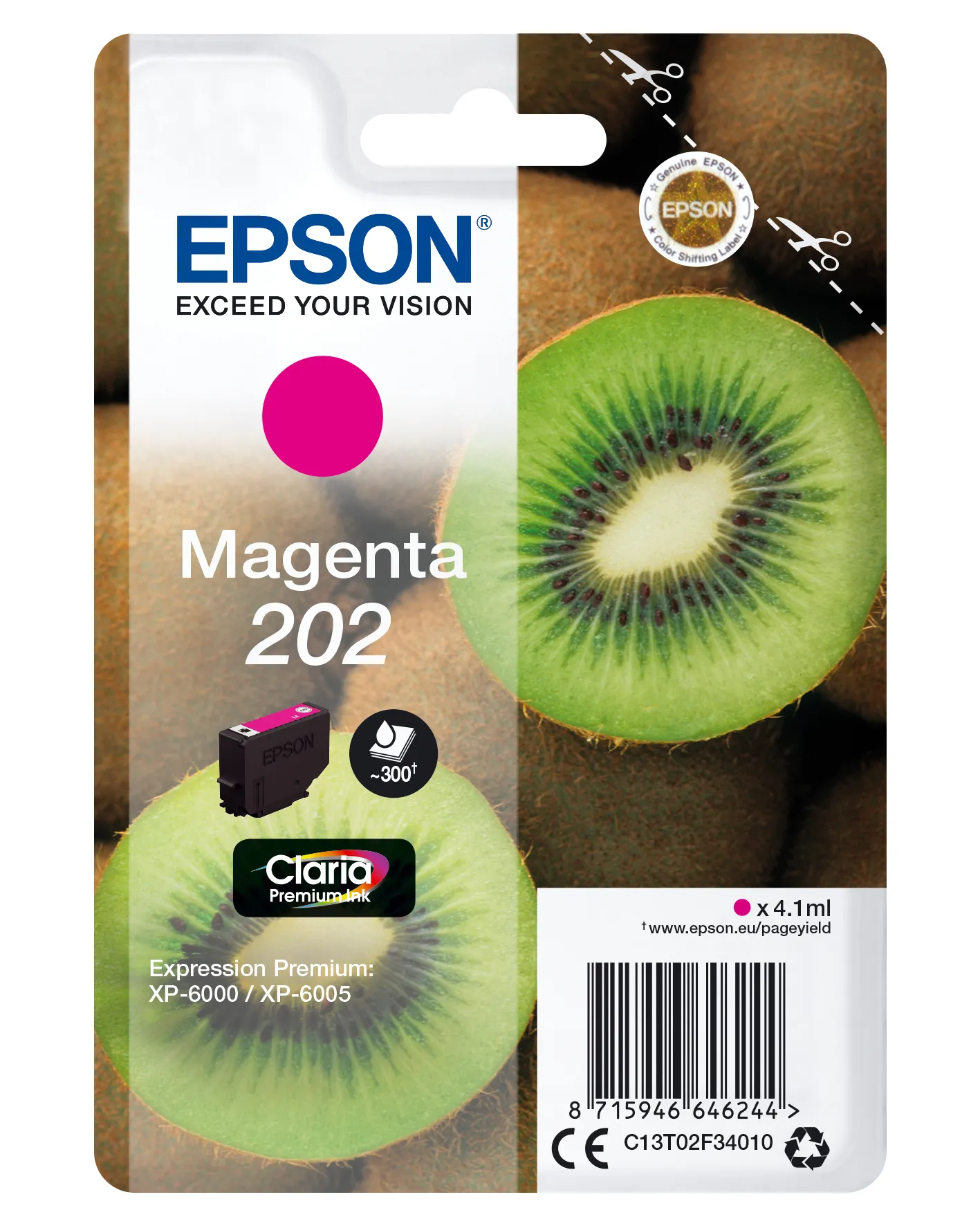 Epson 202 ink cartridge, 4.1 ml, Magenta