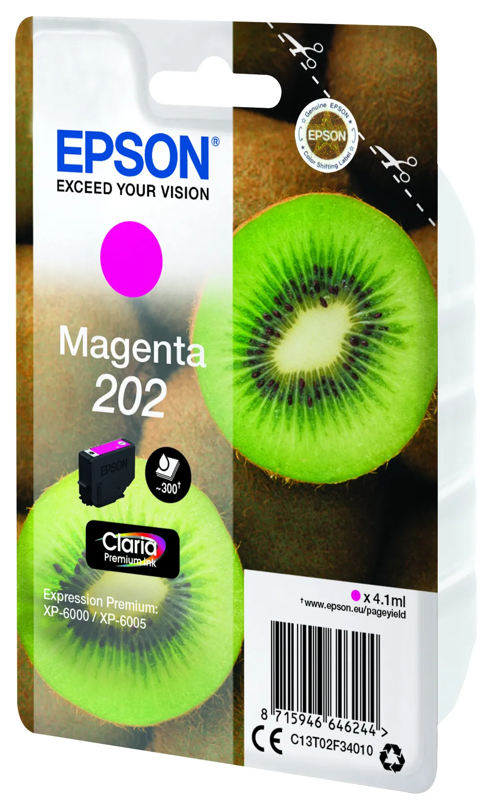 Epson 202 ink cartridge, 4.1 ml, Magenta
