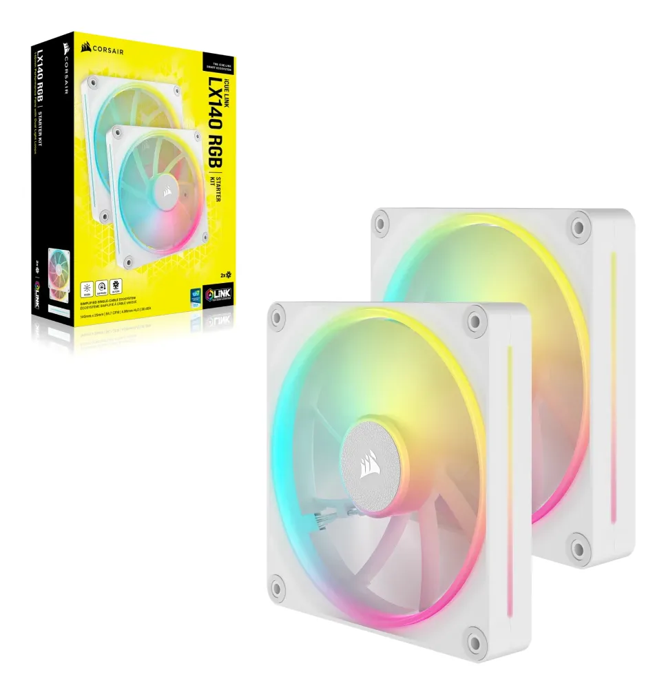 Corsair iCUE Link LX140 RGB 140mm - case fan, white, 2pcs